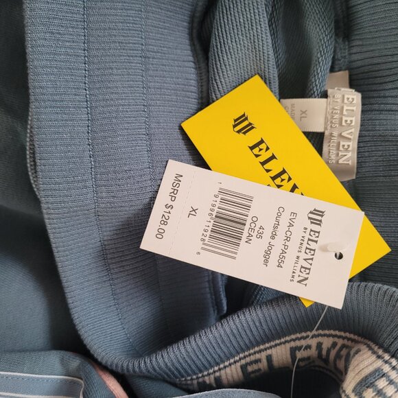 Eleven by Venus Williams Women's Sky Blue and Pink Stripe Courtside Joggers XL - Picture 5 of 6